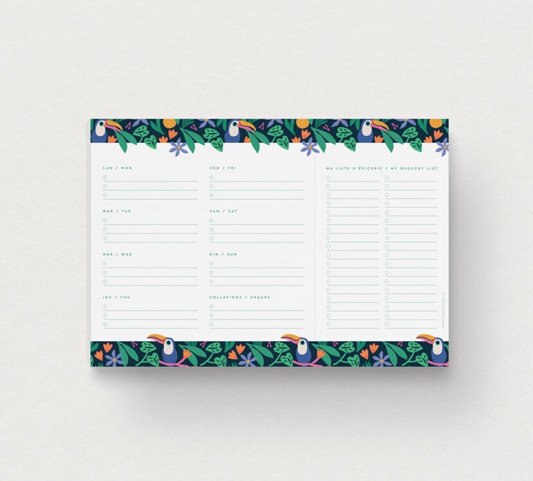 MIMOSA DESIGN PLANIFICATEUR DE REPAS - TOUCAN