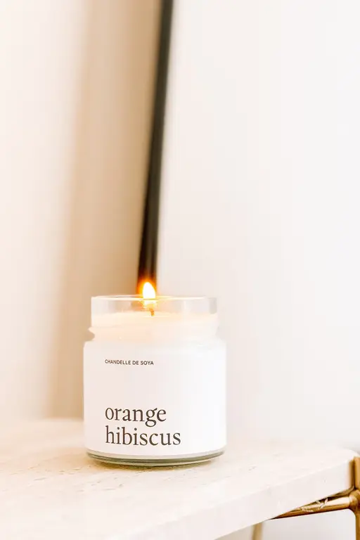 MARÉE CHANDELLE CHANDELLE DE SOYA - ORANGE HIBISCUS