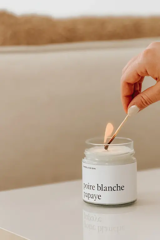 MARÉE CHANDELLE CHANDELLE DE SOYA - POIRE BLANCHE ET PAPAYE