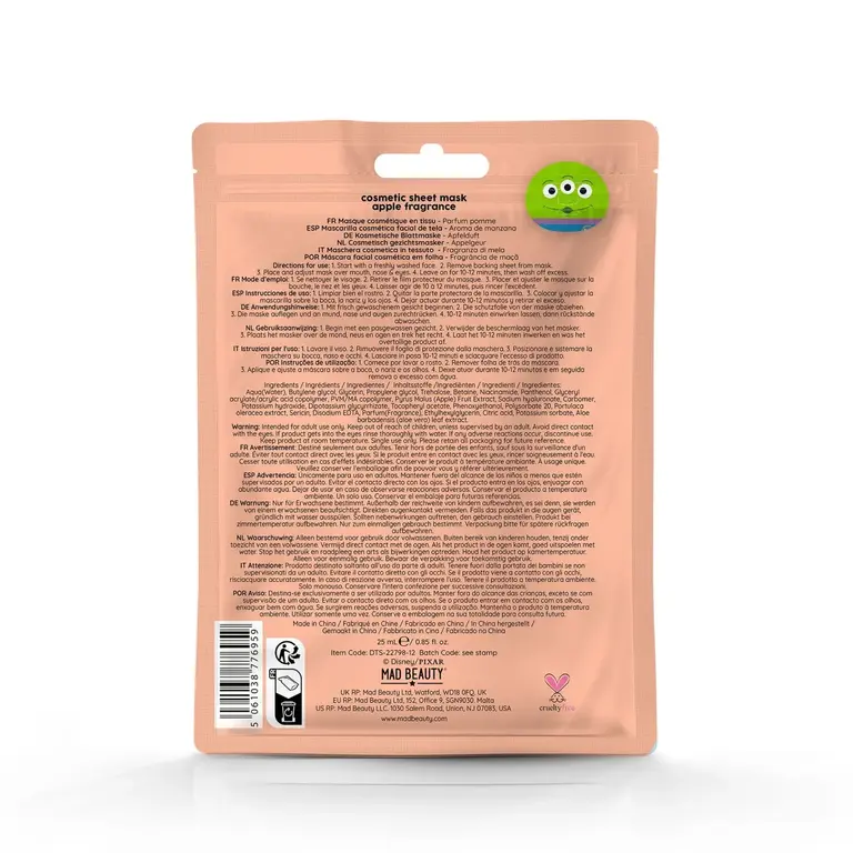 MAD BEAUTY MASQUE EN FEUILLE POUR LE VISAGE TOY STORY - ALIEN