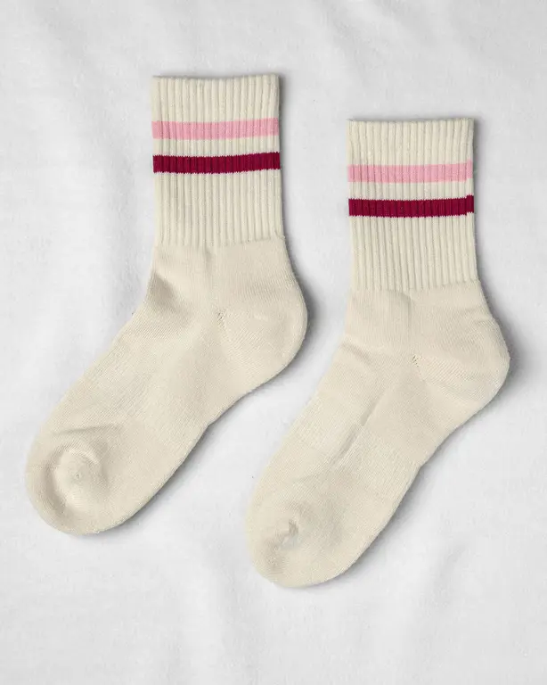 UNIFIED CHAUSSETTES GYM SOCKS - MIXED PINK STRIPE