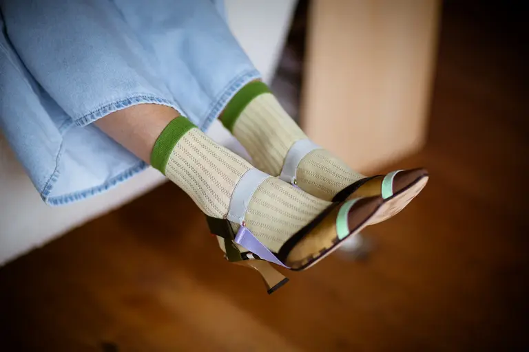 UNIFIED CHAUSSETTES SUNDAYS SOCKS - ROSE STRIPE