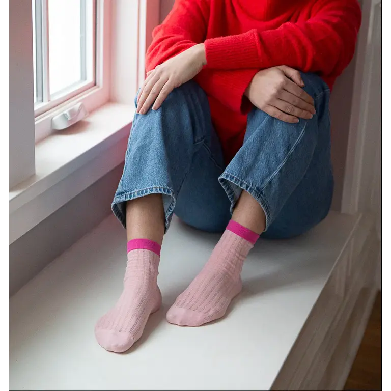 UNIFIED SUNDAYS SOCKS - ROSE STRIPE