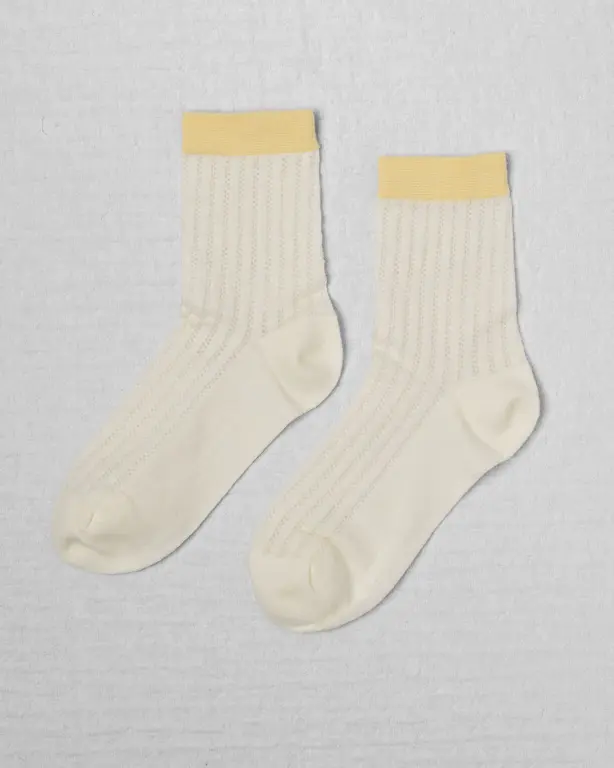 UNIFIED CHAUSSETTES SUNDAYS SOCKS - LEMON STRIPE