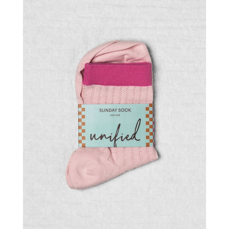 UNIFIED CHAUSSETTES SUNDAYS SOCKS - BUBBLEGUM SOLID