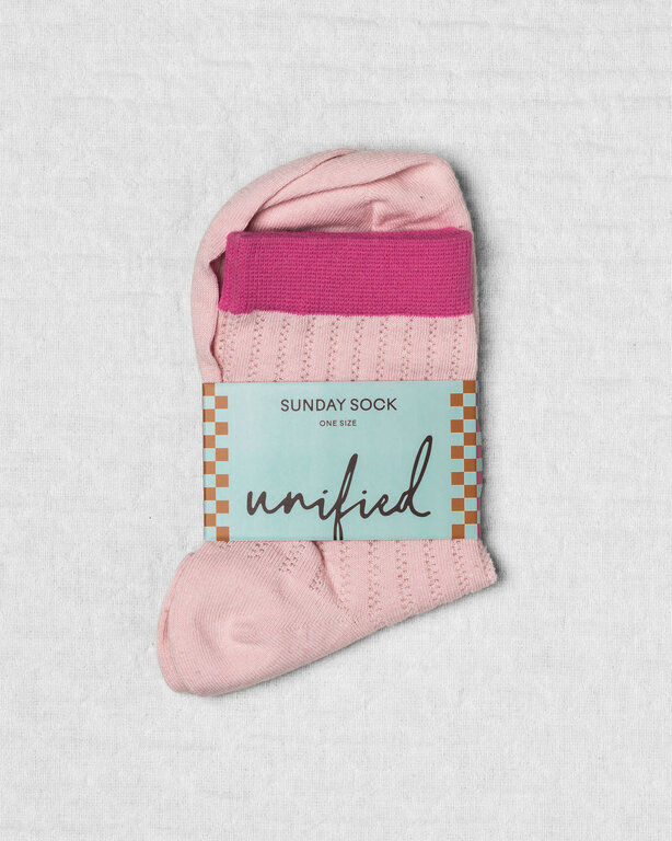 UNIFIED CHAUSSETTES SUNDAYS SOCKS - BUBBLEGUM SOLID
