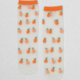 UNIFIED CHAUSSETTES SHEER FRUIT SOCKS - CLEMENTINE