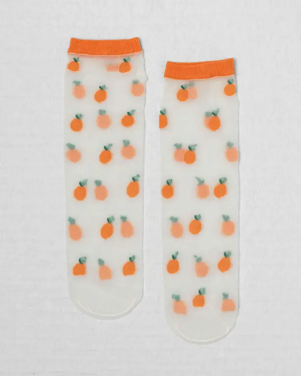 UNIFIED CHAUSSETTES SHEER FRUIT SOCKS - CLEMENTINE