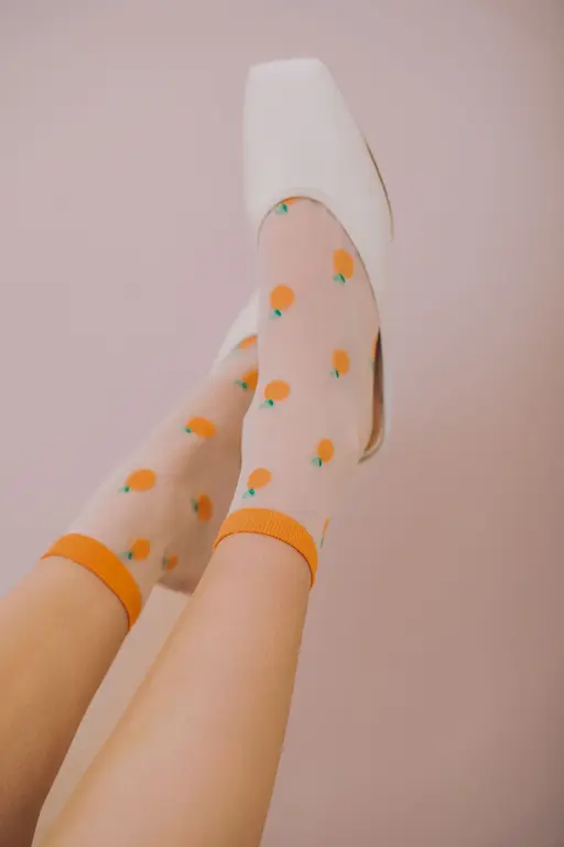 UNIFIED CHAUSSETTES SHEER FRUIT SOCKS - CLEMENTINE