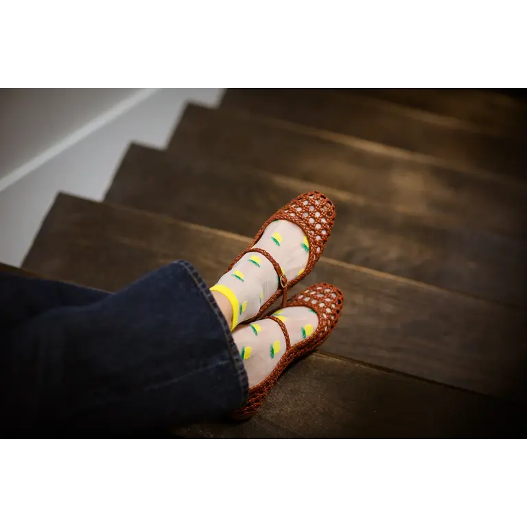 UNIFIED SHEER FRUIT SOCKS - CLEMENTINE