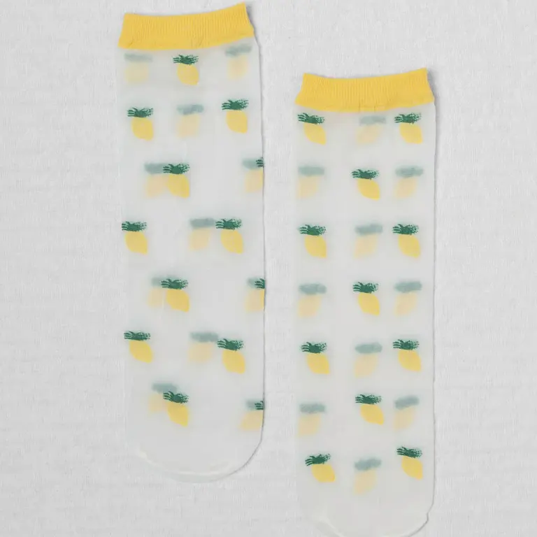 UNIFIED CHAUSSETTES SHEER FRUIT SOCKS - PINEAPPLE