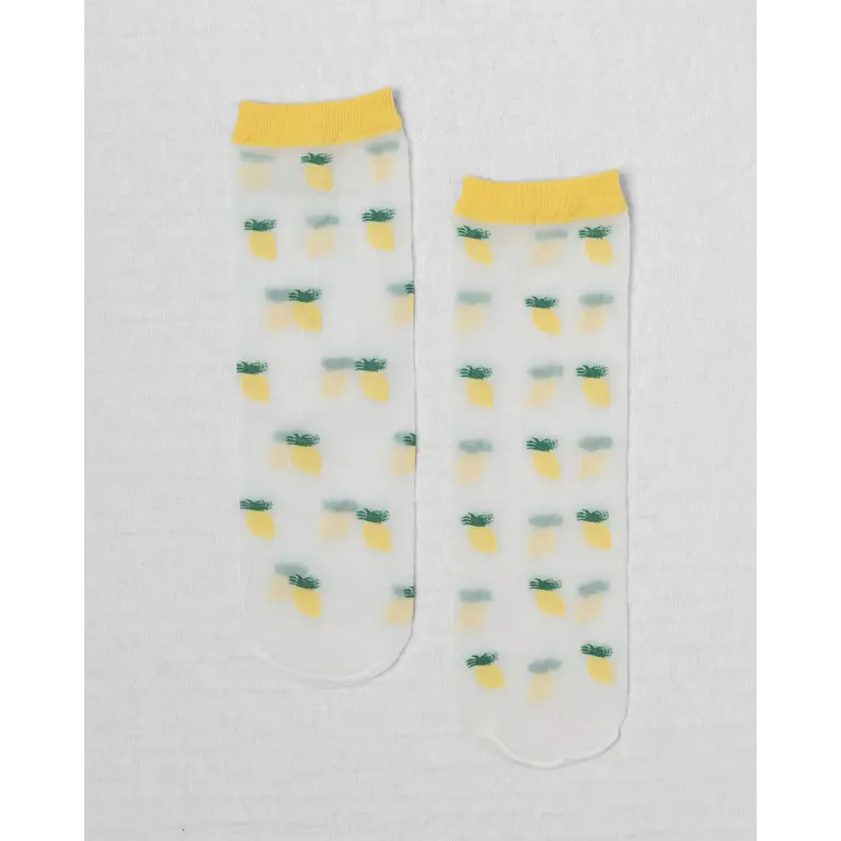 UNIFIED SHEER FRUIT SOCKS - PINEAPPLE