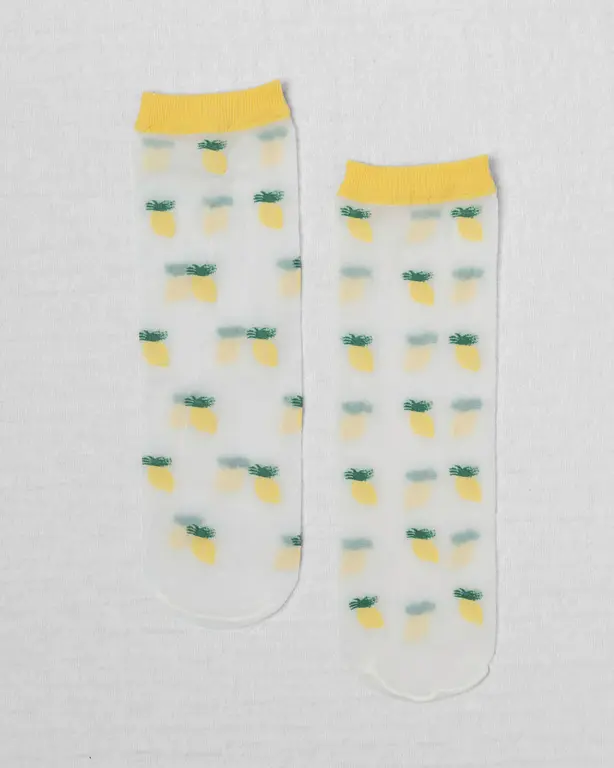 UNIFIED CHAUSSETTES SHEER FRUIT SOCKS - PINEAPPLE