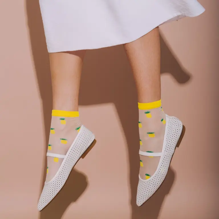 UNIFIED CHAUSSETTES SHEER FRUIT SOCKS - PINEAPPLE