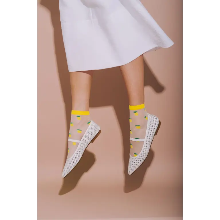 UNIFIED CHAUSSETTES SHEER FRUIT SOCKS - PINEAPPLE