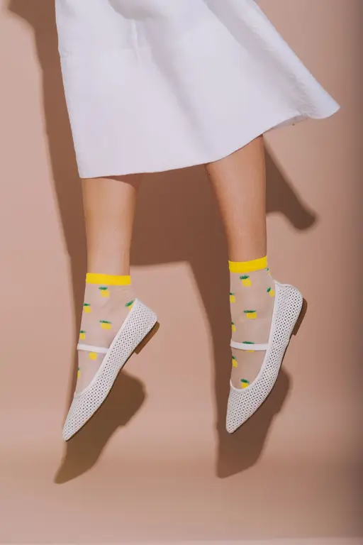 UNIFIED CHAUSSETTES SHEER FRUIT SOCKS - PINEAPPLE