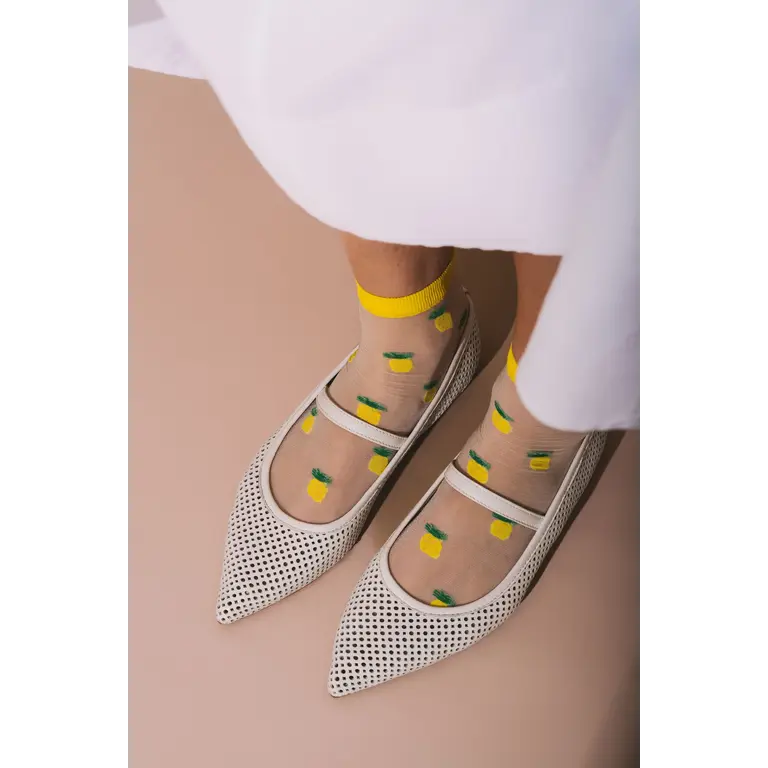 UNIFIED CHAUSSETTES SHEER FRUIT SOCKS - PINEAPPLE
