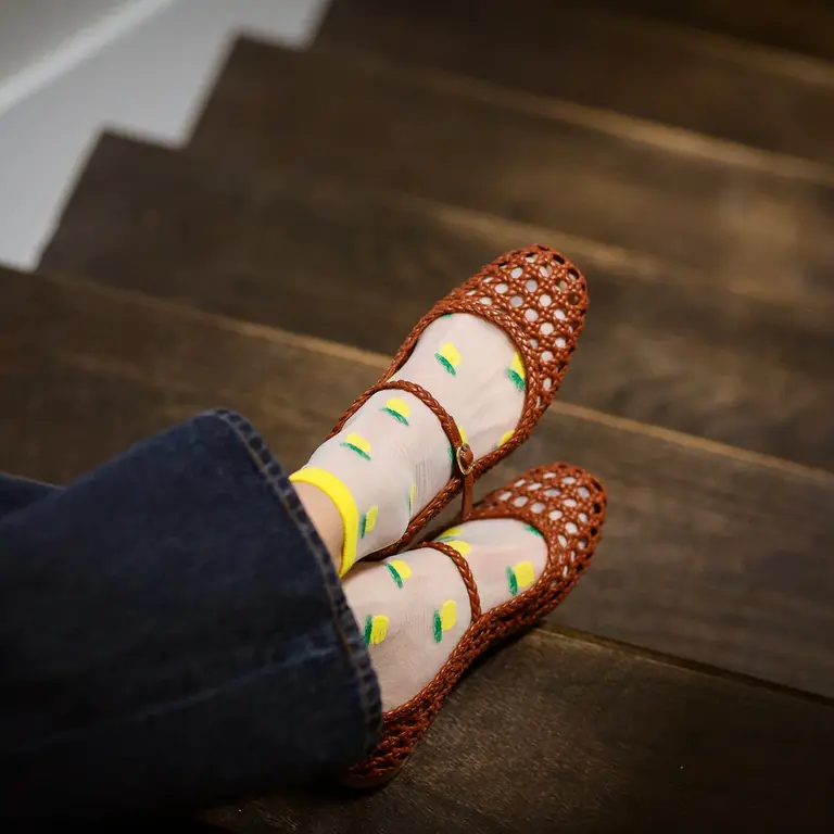 UNIFIED CHAUSSETTES SHEER FRUIT SOCKS - PINEAPPLE