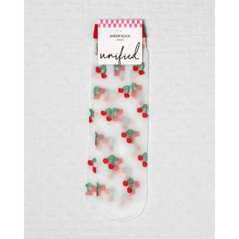 UNIFIED SHEER FRUIT SOCKS - CHERRY