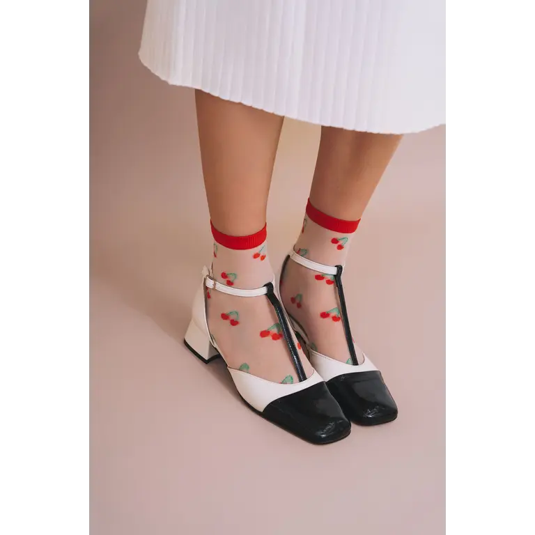 UNIFIED SHEER FRUIT SOCKS - CHERRY