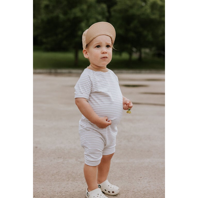 ZAK & ZOÉ SUMMER ROMPER - BEIGE STRIPE