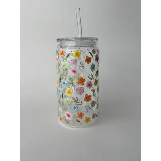 C.C CRÉATIONS BONHEUR CC CRÉATION - TUMBLER EN VERRE 16 OZ - FLORAISON