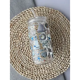 C.C CRÉATIONS BONHEUR CC CRÉATION - TUMBLER EN VERRE 16 OZ - BORD DE MER