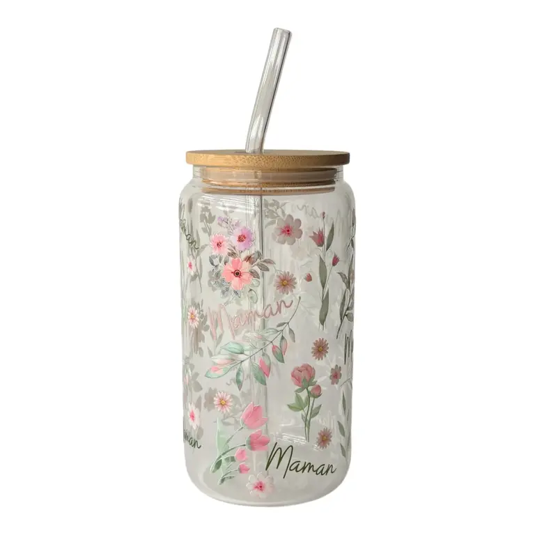 C.C CRÉATIONS BONHEUR CC CRÉATION - TUMBLER EN VERRE 16 OZ - MAMAN