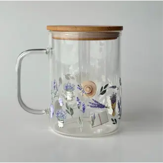 C.C CRÉATIONS BONHEUR CC CRÉATION - TASSE EN VERRE 17 OZ - LAVANDE