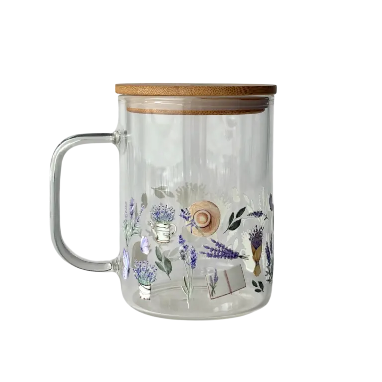 C.C CRÉATIONS BONHEUR CC CRÉATION - TASSE EN VERRE 17 OZ - LAVANDE