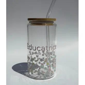 C.C CRÉATIONS BONHEUR CC CRÉATION - TUMBLER EN VERRE16 OZ - EDUCATRICE PASTEL