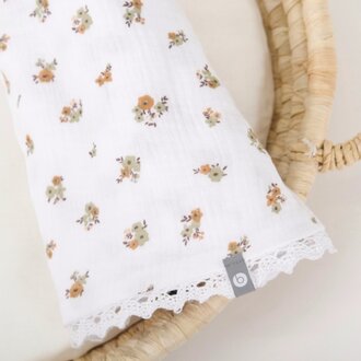 BALUCHON DOUDOU MOUSSELINE DE COTON AVEC DENTELLE - 1864