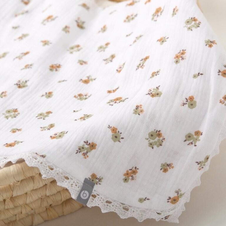 BALUCHON BALUCHON - DOUDOU MOUSSELINE DE COTON AVEC DENTELLE - 1864