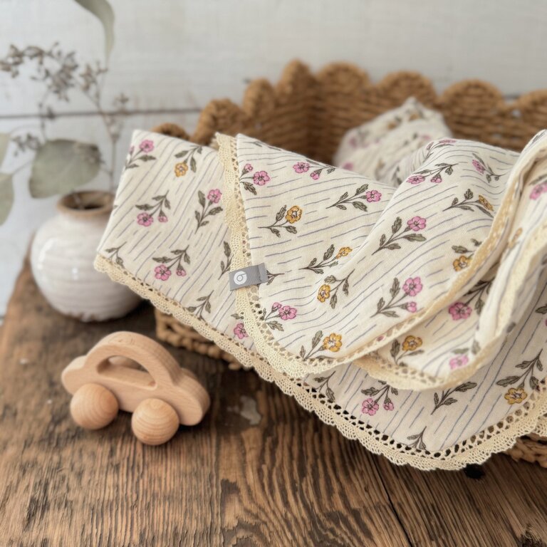 BALUCHON BALUCHON - DOUDOU MOUSSELINE DE COTON AVEC DENTELLE - 2007