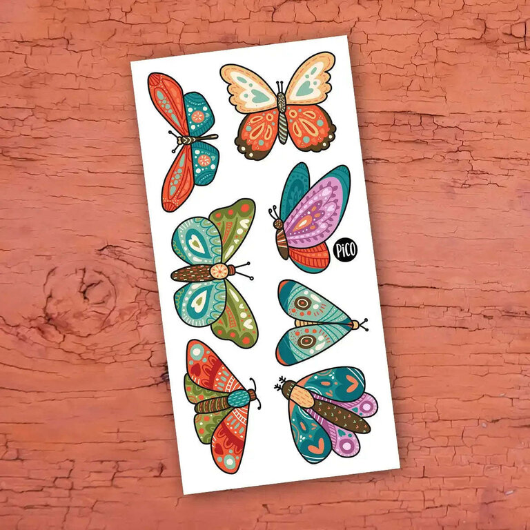 PICO TATOO TATOUAGES TEMPORAIRES - LES PAPILLONS COLORÉS
