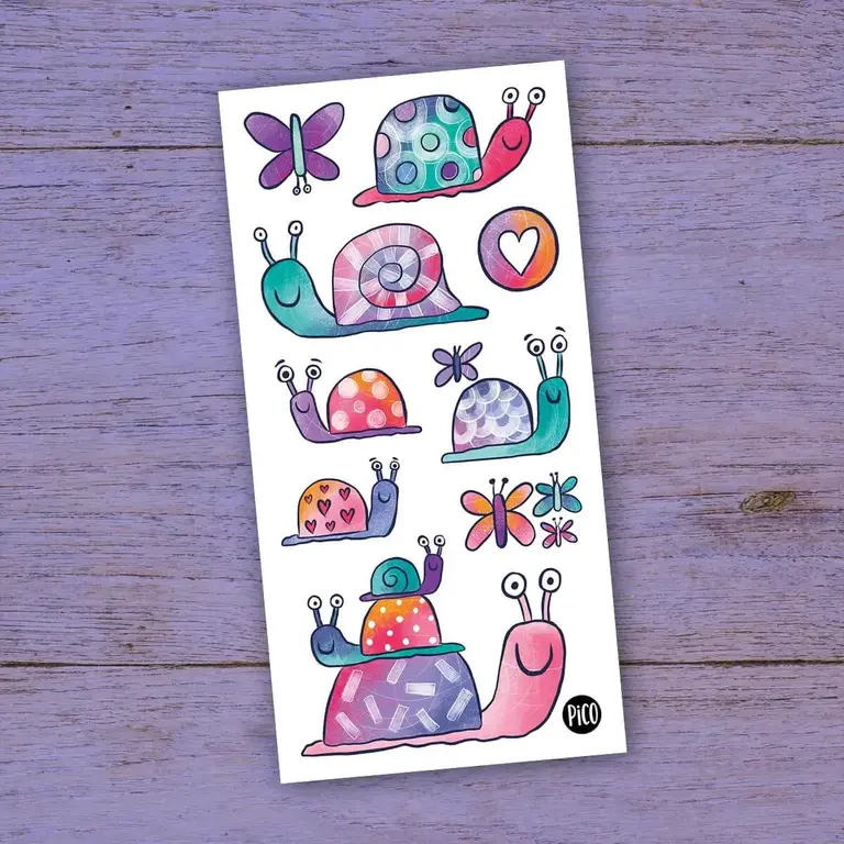 PICO TATOO TATOUAGES TEMPORAIRES -  MARGOT L'ESCARGOT ET SES AMIES