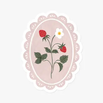 MARIE-LISE ILLUSTRATION AUTOCOLLANT DÉCOUPÉ - SCEAU VINTAGE FRAISE