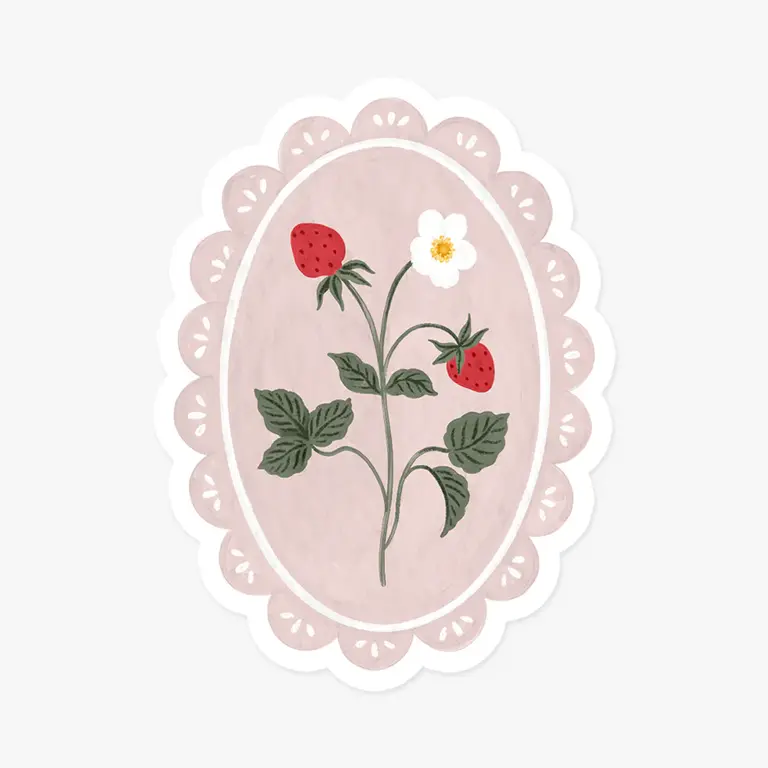 MARIE-LISE ILLUSTRATION AUTOCOLLANT DÉCOUPÉ - SCEAU VINTAGE FRAISE