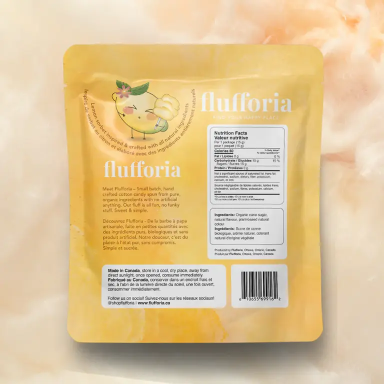 FLUFFORIA SACHET DE BARBE À PAPA - SORBET CITRON
