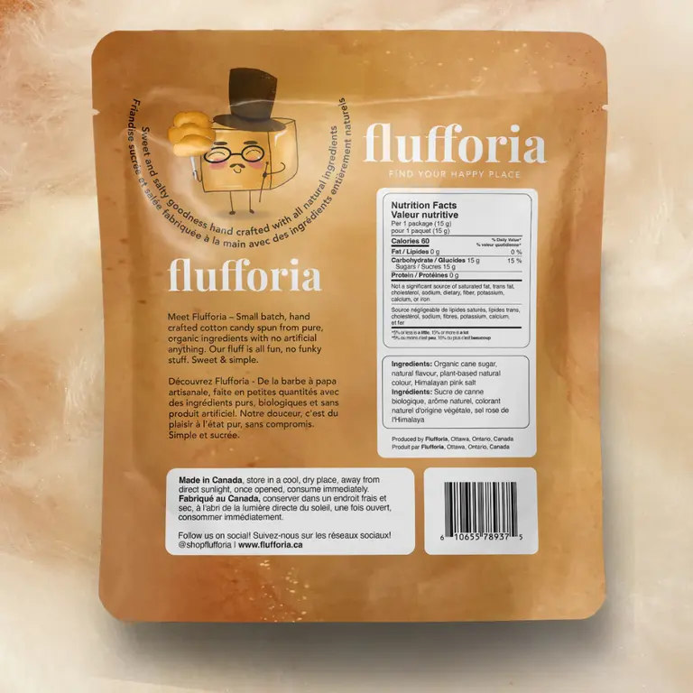 FLUFFORIA SACHET DE BARBE À PAPA - CARAMEL SALÉ