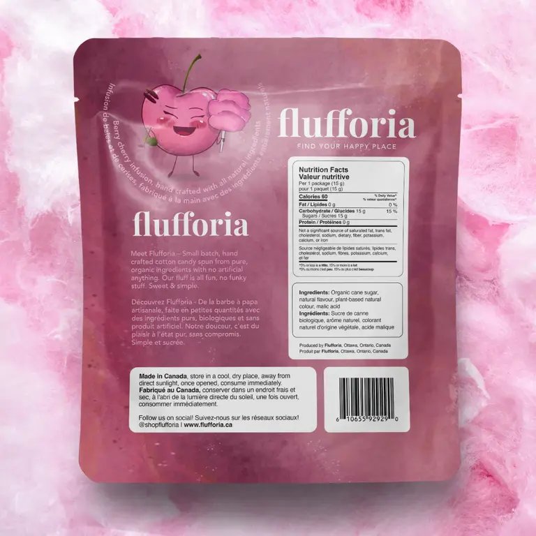 FLUFFORIA SACHET DE BARBE À PAPA - CERISE