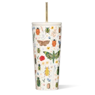 CORKCICLE GOBELET AVEC PAILLE ISOTHERME X RIFLE PAPER - 24 OZ - INSECTES