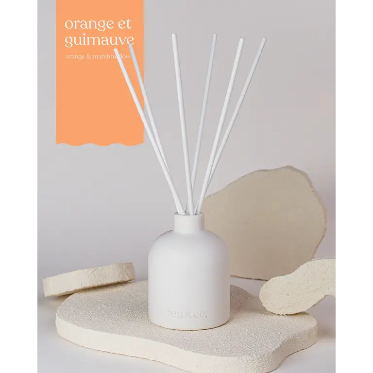 FEU & CO. DIFFUSEUR À ROSEAUX - ORANGE GUIMAUVE