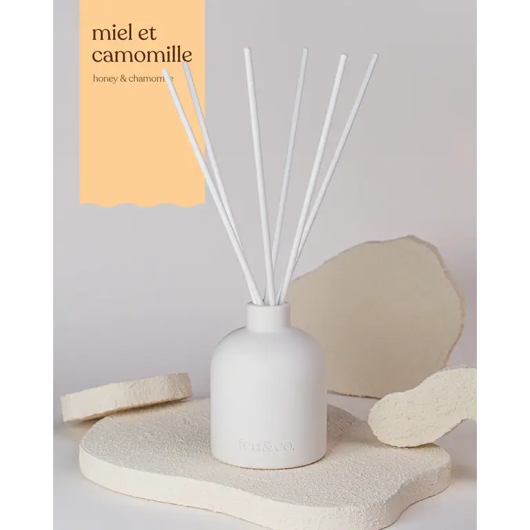 FEU & CO. DIFFUSEUR À ROSEAUX - MIEL ET CAMOMILLE