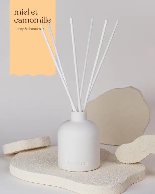 FEU & CO. DIFFUSEUR À ROSEAUX - MIEL ET CAMOMILLE