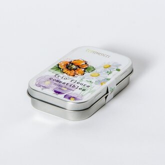 MANO VERDE MINI BOÎTE EN MÉTAL ÉCOSEMENCES - TRIO DE FLEURS COMESTIBLES