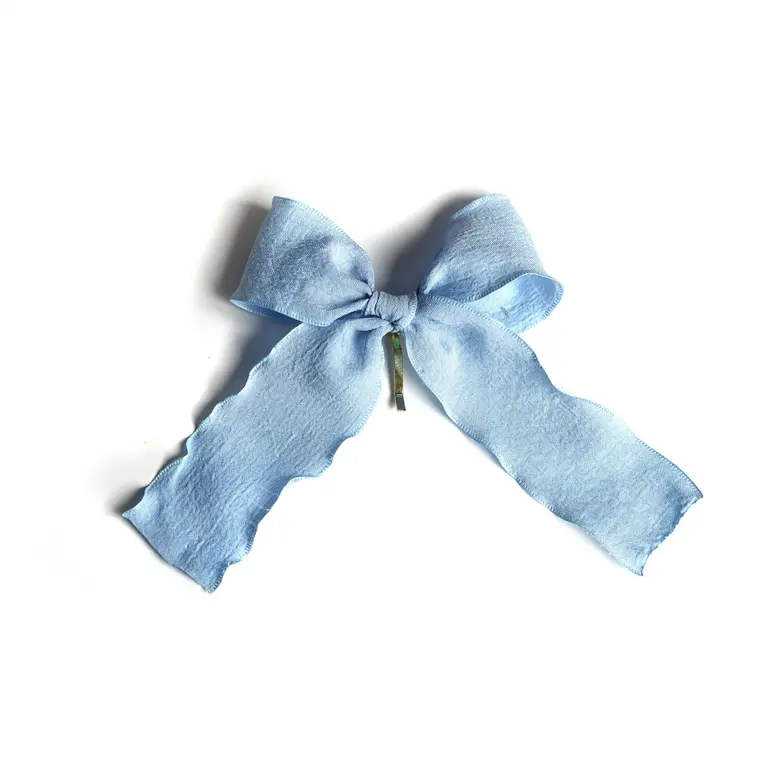 GIBOU BOUCLE RUBAN SUR CROCHET MÉTALLIQUE - BLEU BÉBÉ