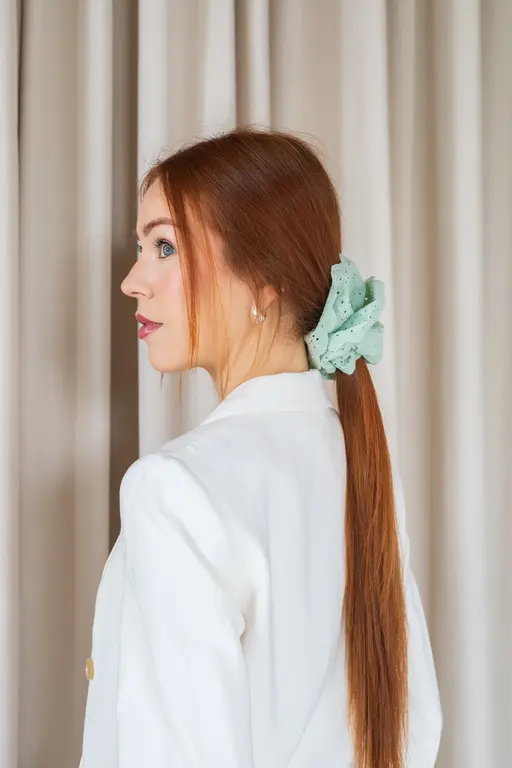 GIBOU CHOUCHOU EN BRODERIE ANGLAISE - MENTHE