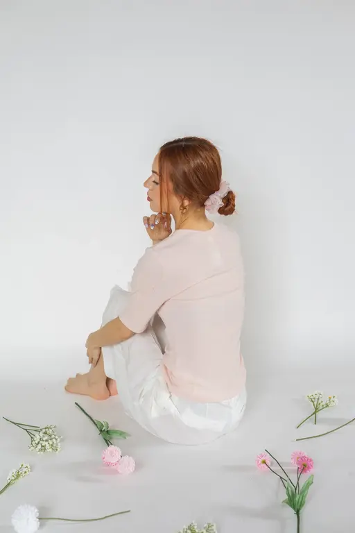 GIBOU CHOUCHOU EN CRINOLINE AVEC FLEURS BRODÉES - BLANC
