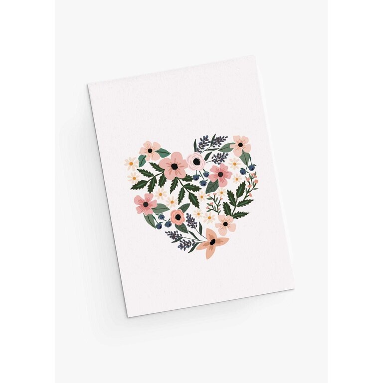 MIMI & AUGUST CARTE DE SOUHAITS - COEUR PLEIN DE FLEURS